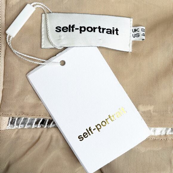 Self-Portrait NWT Azaelea Sleeveless Lace Midi-Dress Size 8 UK 4 US - Picture 5 of 9